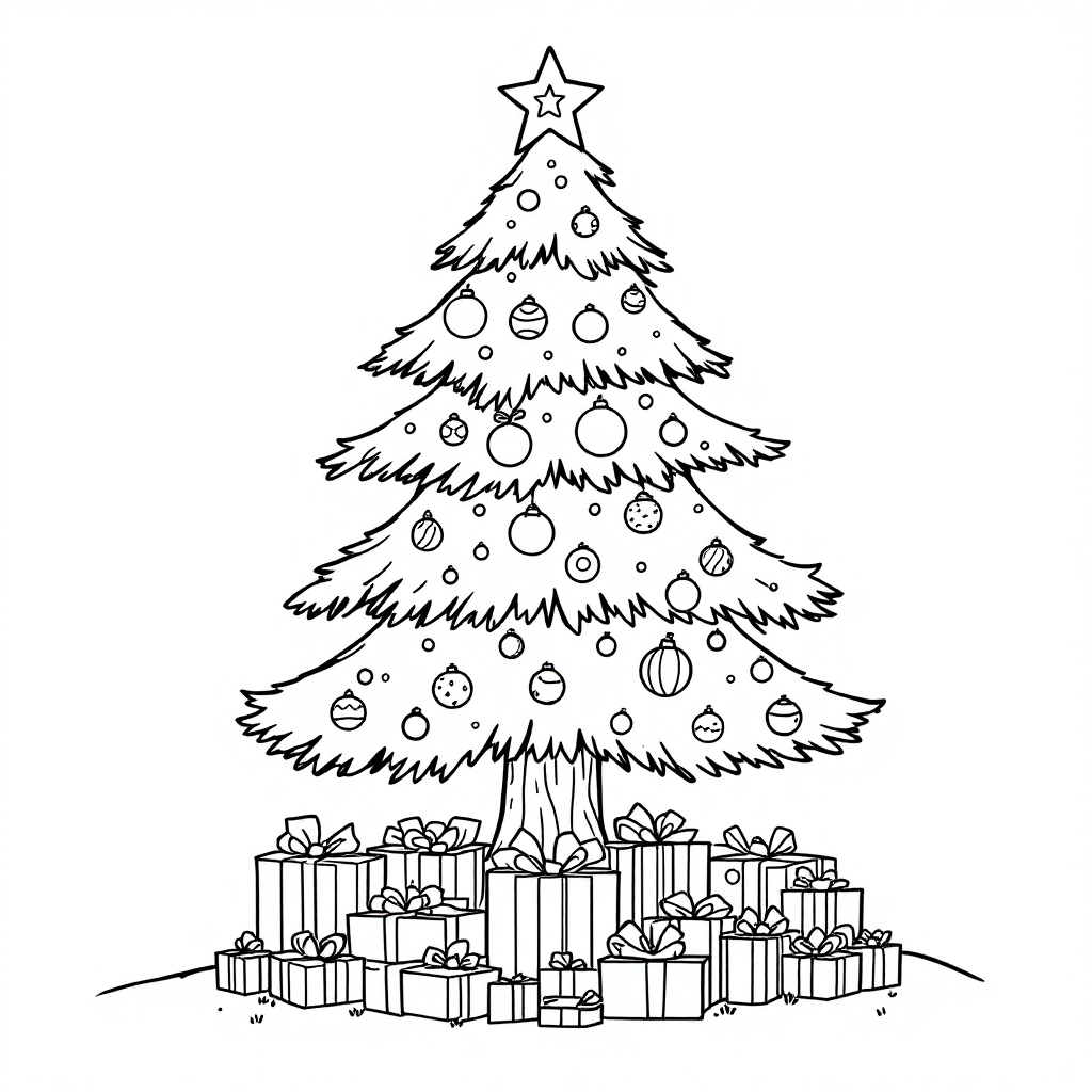 Holiday themed coloring page example